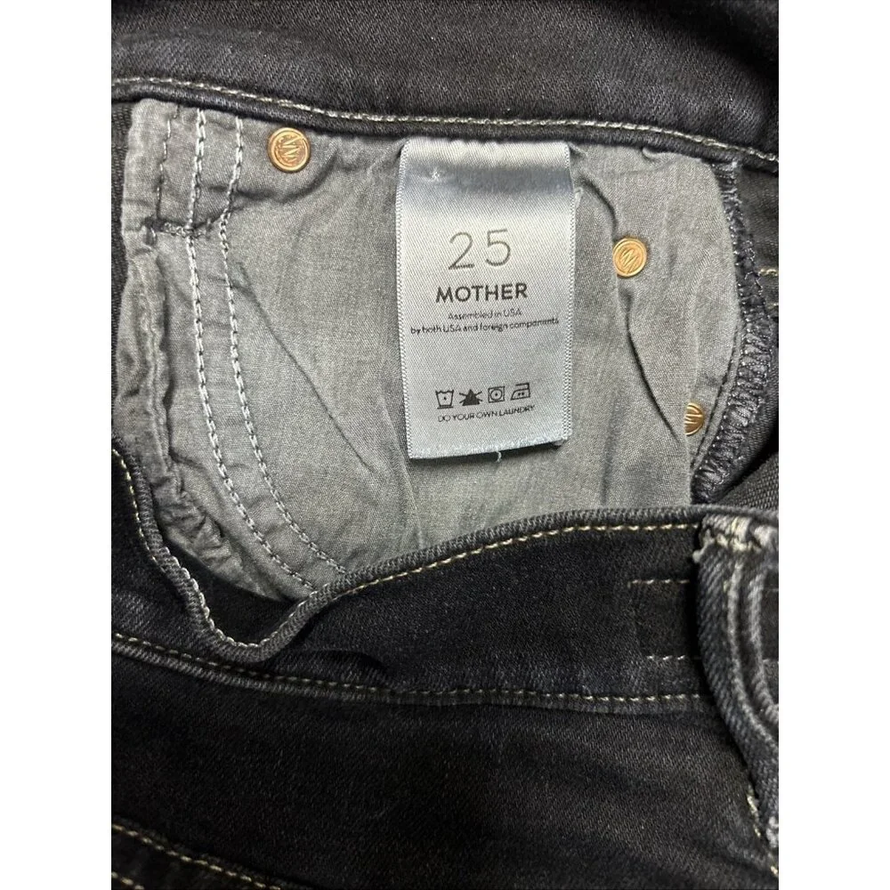 Mother Jeans The Rascal Sz 25 x 33 Dark Blue Denim Straight Cotton Poly Jeans - Picture 10 of 12